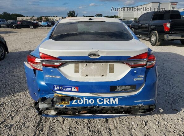 3FA6P0HD5JR184078 2018 FORD FUSION Blue უკანა ხედი