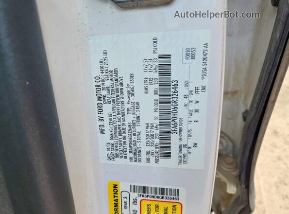 3FA6P0HD6GR326463 2016 FORD FUSION White ძრავის განყოფილების ხედი