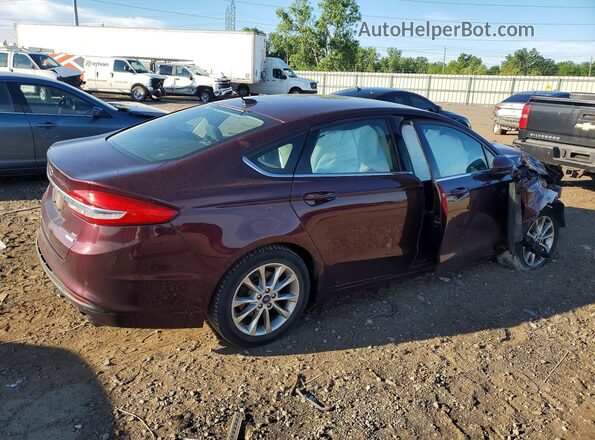 3FA6P0HD7HR263228 2017 FORD FUSION Burgundy Задня права чверть