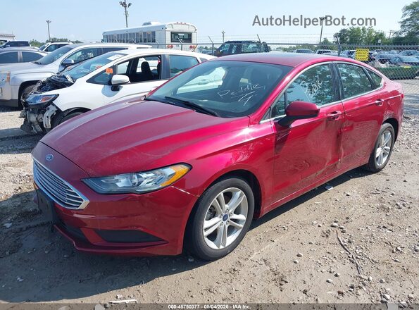 3FA6P0HD7JR179609 2018 FORD FUSION Red Vista tres cuartos delantera izquierda