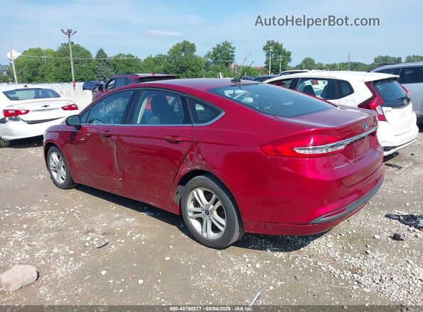 3FA6P0HD7JR179609 2018 FORD FUSION Red Trasero izquierdo