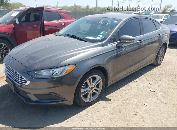 3FA6P0HD7JR194885 2018 FORD FUSION Gray წინა მარცხენა ხედი სამი მეოთხედიდან