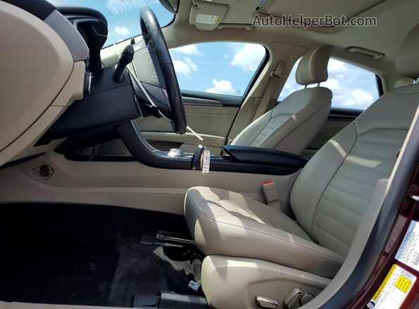3FA6P0HD7JR229554 2018 FORD FUSION Burgundy Вид салону спереду