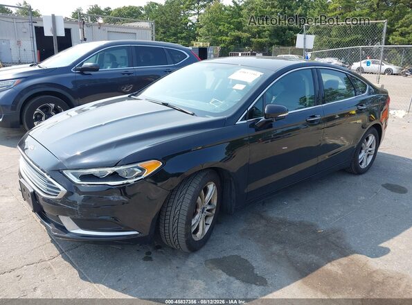 3FA6P0HD7JR282996 2018 FORD FUSION Black წინა მარცხენა ხედი სამი მეოთხედიდან
