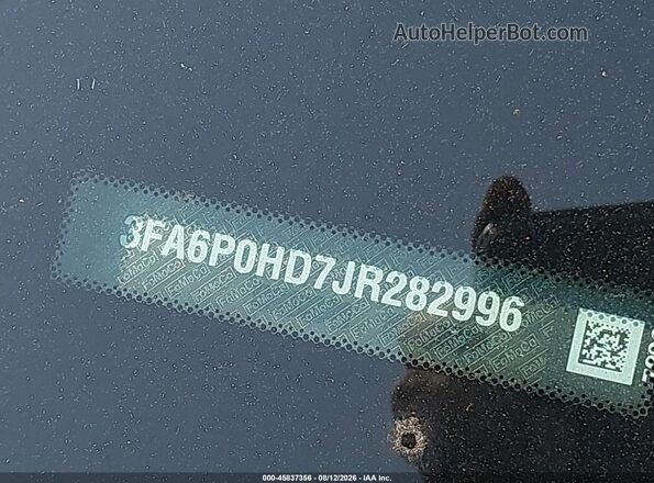 3FA6P0HD7JR282996 2018 FORD FUSION Black 