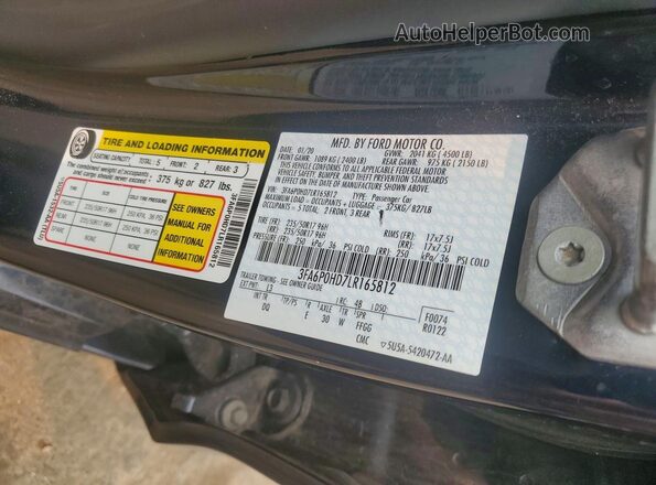 3FA6P0HD7LR165812 2020 FORD FUSION Blue Շարժիչի բաժամունքի տեսք