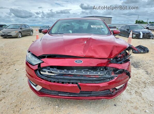 3FA6P0HD8JR164794 2018 FORD FUSION Red Front view