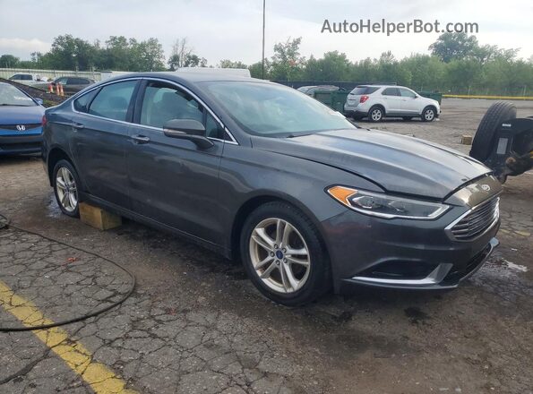 3FA6P0HD8JR252258 2018 FORD FUSION Серый Передняя правая четверть
