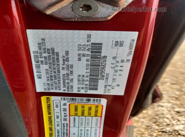 3FA6P0HD9GR276786 2016 FORD FUSION Red Widok komory silnika