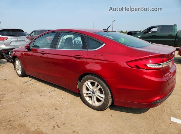 3FA6P0HD9JR202274 2018 FORD FUSION Red Rear left
