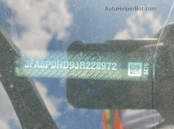 3FA6P0HD9JR228972 2018 FORD FUSION Blue Vista del compartimento del motor