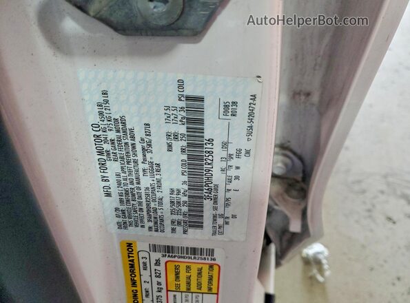 3FA6P0HD9LR258136 2020 FORD FUSION White Widok komory silnika