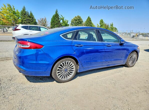 3FA6P0HDXHR335099 2017 FORD FUSION Синий Передняя правая четверть