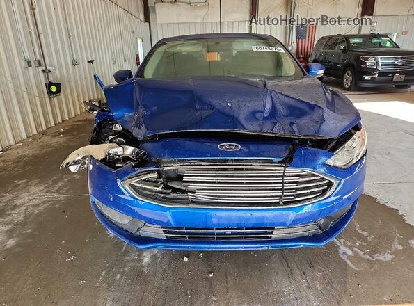 3FA6P0HDXJR230049 2018 FORD FUSION Blue Front view