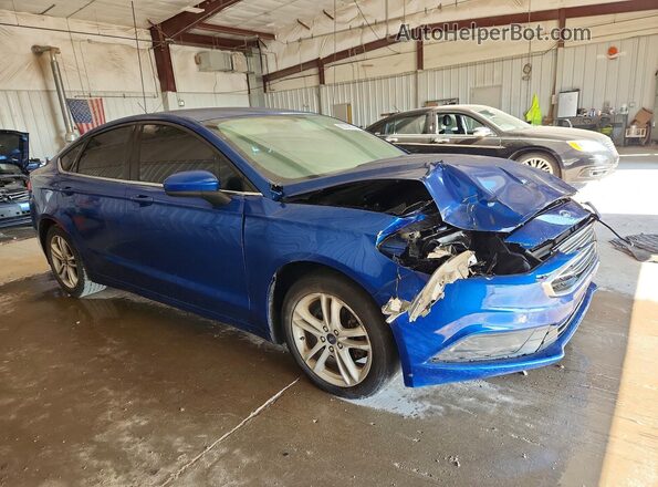 3FA6P0HDXJR230049 2018 FORD FUSION Blue Front right