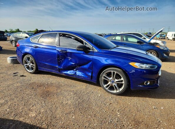 3FA6P0K98GR213344 2016 FORD FUSION Синий Передняя правая четверть