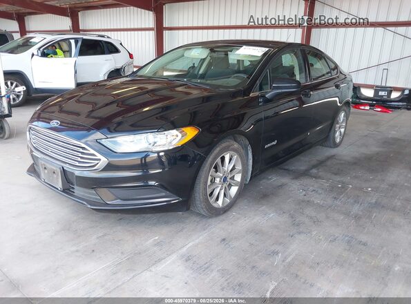 3FA6P0LU0HR163589 2017 FORD FUSION HYBRID Black Передня ліва чверть