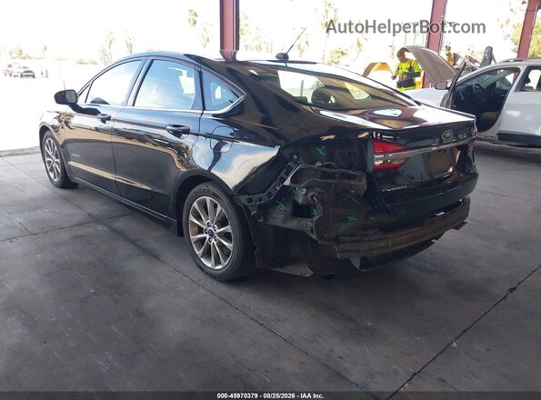 3FA6P0LU0HR163589 2017 FORD FUSION HYBRID Black Задня ліва чверть