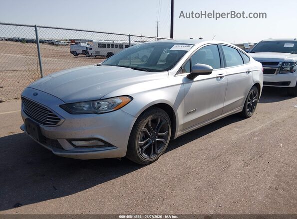 3FA6P0LU0JR124572 2018 FORD FUSION HYBRID Silver წინა მარცხენა ხედი სამი მეოთხედიდან