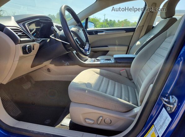 3FA6P0LU0JR146393 2018 FORD FUSION Синий Вид салона спереди