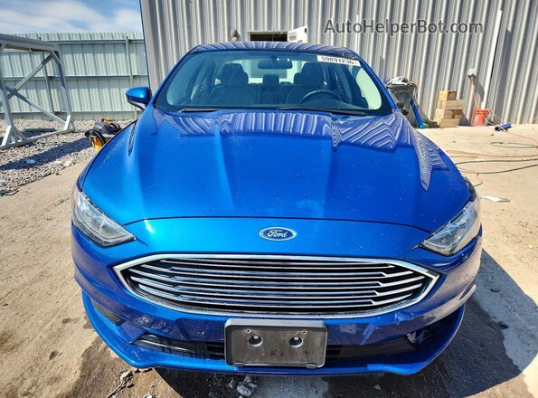 3FA6P0LU0JR146393 2018 FORD FUSION Синий Вид спереди