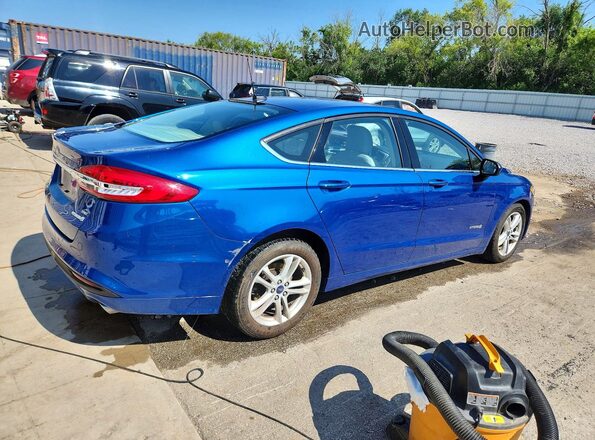 3FA6P0LU0JR146393 2018 FORD FUSION Синий Задняя правая четверть
