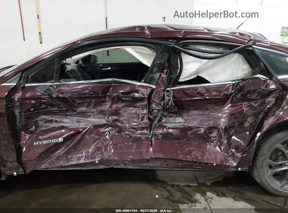 3FA6P0LU0JR253086 2018 FORD FUSION HYBRID Burgundy წინა ხედი
