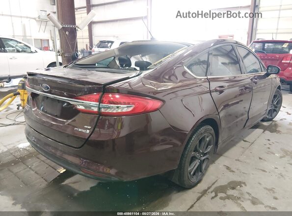3FA6P0LU0JR253086 2018 FORD FUSION HYBRID Burgundy უკანა მარჯვენა