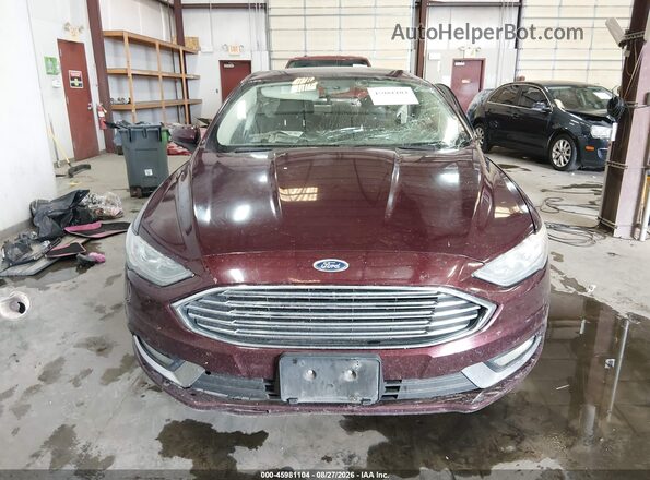 3FA6P0LU0JR253086 2018 FORD FUSION HYBRID Burgundy ხელსაწყოთა პანელის ხედი