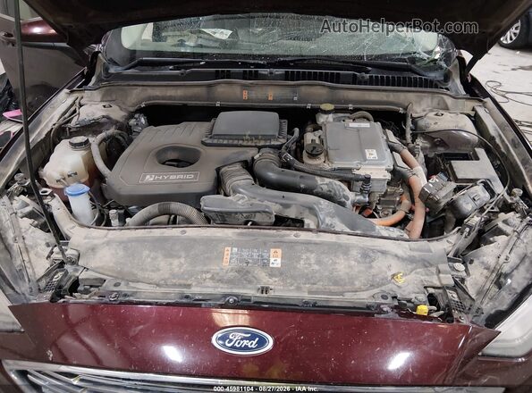 3FA6P0LU0JR253086 2018 FORD FUSION HYBRID Burgundy უკანა ხედი