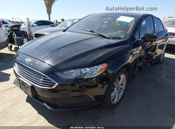 3FA6P0LU0JR254108 2018 FORD FUSION HYBRID Black Передня ліва чверть