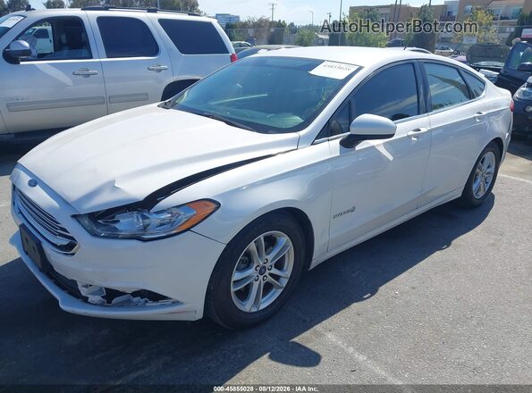 3FA6P0LU1JR140781 2018 FORD FUSION HYBRID White Передня ліва чверть