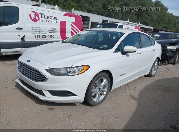 3FA6P0LU1JR209355 2018 FORD FUSION HYBRID White Vista tres cuartos delantera izquierda