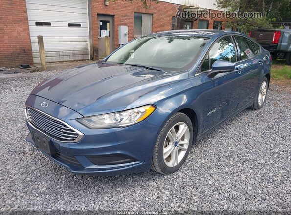 3FA6P0LU1JR261603 2018 FORD FUSION HYBRID Blue Առջևի ձախ երեք քառորդ տեսարան