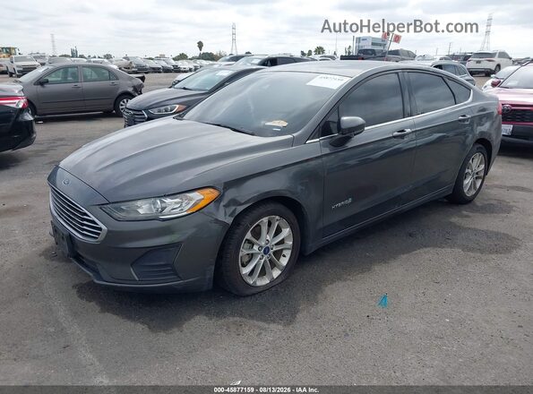 3FA6P0LU1KR200138 2019 FORD FUSION HYBRID Gray Передня ліва чверть