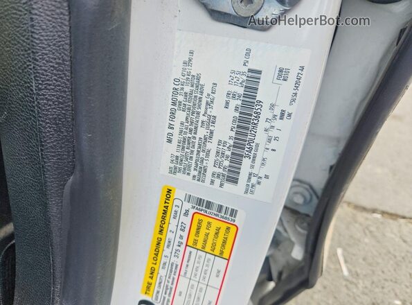 3FA6P0LU2HR368539 2017 FORD FUSION White 