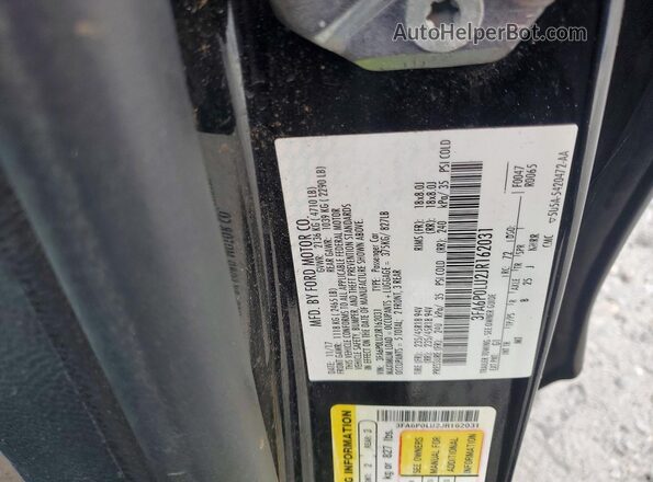 3FA6P0LU2JR162031 2018 FORD FUSION Black Շարժիչի բաժամունքի տեսք