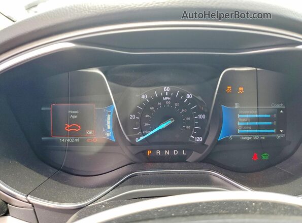 3FA6P0LU2JR172199 2018 FORD FUSION White Вид щитка приладів