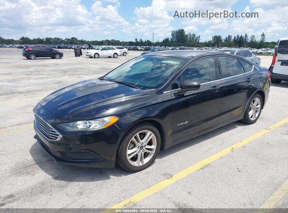 3FA6P0LU2JR210529 2018 FORD FUSION Black Առջևի ձախ երեք քառորդ տեսարան