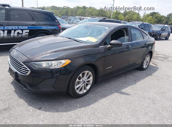3FA6P0LU2KR100422 2019 FORD FUSION HYBRID Black Vista tres cuartos delantera izquierda