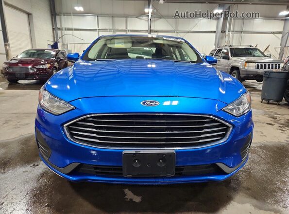 3FA6P0LU2KR125644 2019 FORD FUSION Синий Вид спереди
