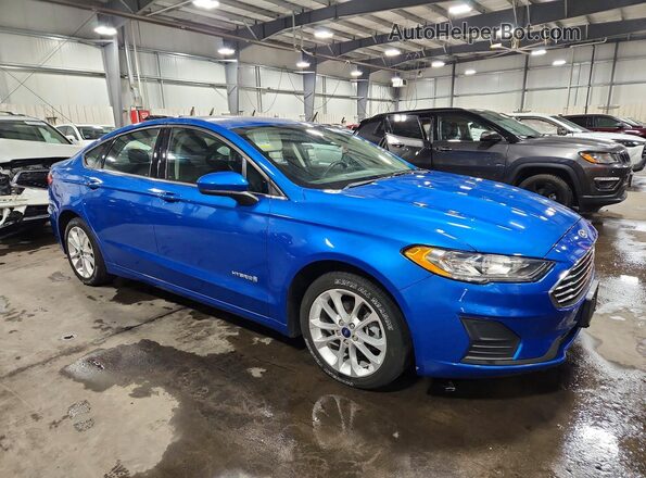 3FA6P0LU2KR125644 2019 FORD FUSION Синий Передняя правая четверть