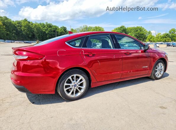 3FA6P0LU2KR204196 2019 FORD FUSION Red Trasero derecho