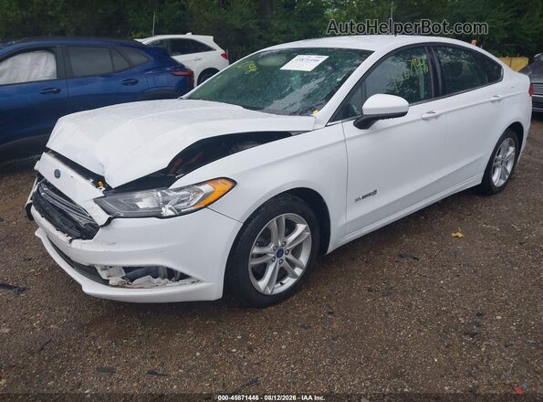 3FA6P0LU3JR147490 2018 FORD FUSION HYBRID White წინა მარცხენა ხედი სამი მეოთხედიდან