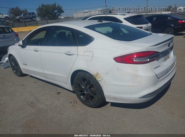 3FA6P0LU3JR248495 2018 FORD FUSION HYBRID White Задня ліва чверть