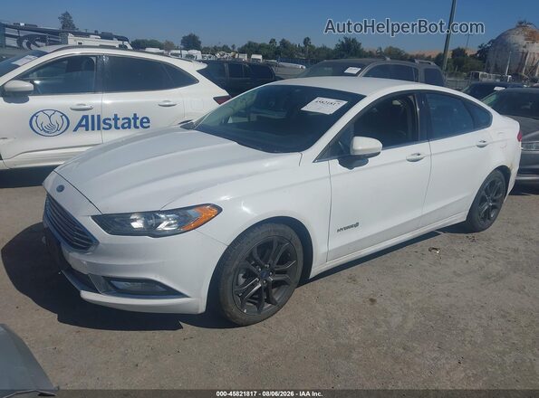 3FA6P0LU3JR248495 2018 FORD FUSION HYBRID White Передня ліва чверть