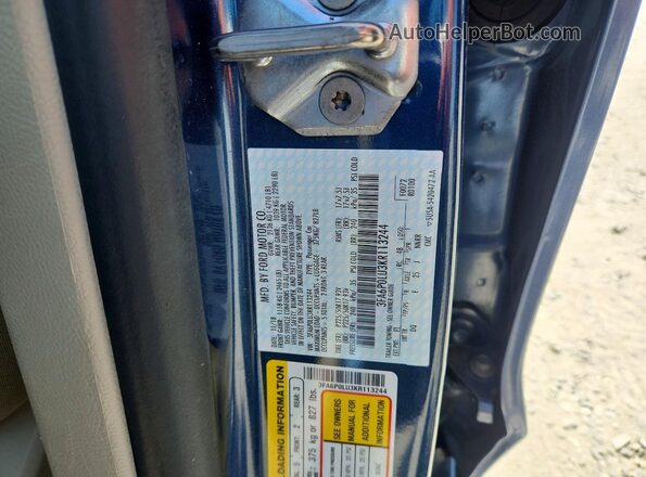 3FA6P0LU3KR113244 2019 FORD FUSION Синий Вид подкапотного пространства