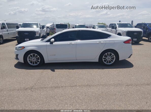 3FA6P0LU3KR211609 2019 FORD FUSION HYBRID White უკანა სალონის ხედი