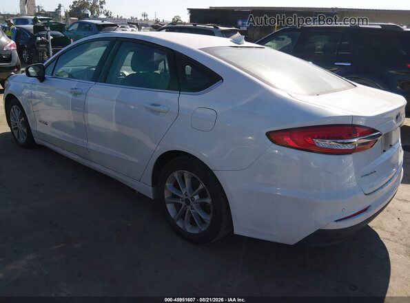 3FA6P0LU3KR261782 2019 FORD FUSION HYBRID White Rear left