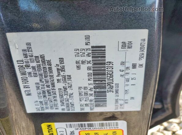 3FA6P0LU5GR313159 2016 FORD FUSION Gray Շարժիչի բաժամունքի տեսք